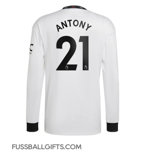 Manchester United Antony #21 Fußballbekleidung Auswärtstrikot 2022-23 Langarm